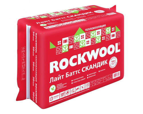 Утеплитель Rockwool Лайт Баттс Скандик (800х600х50мм, 12 плит, 5.76м²) Утеплитель Rockwool Лайт Баттс Скандик (800х600х50мм, 12 плит, 5.76м²)