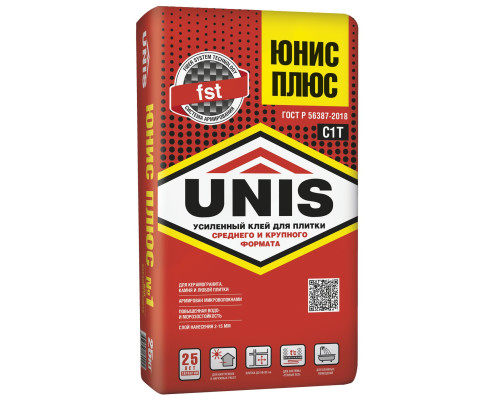 Клей плиточный UNIS Плюс, 25 кг