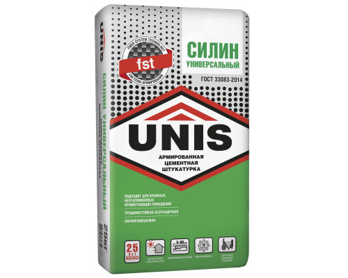 Цементная штукатурка UNIS СИЛИН Универсальный, 25 кг