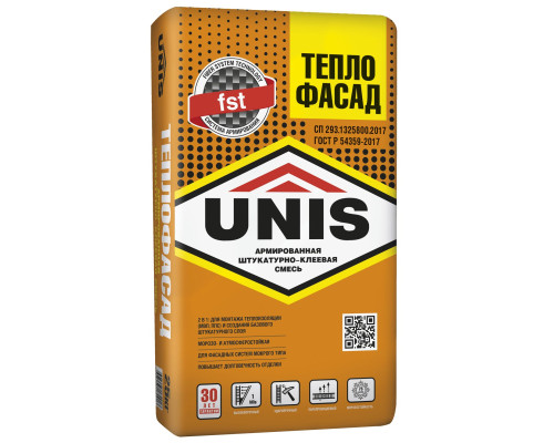 Клей для теплоизоляции Unis Теплофасад, 25 кг
