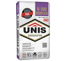 Клей для плитки UNIS UNIFLEX U-100, 25 кг