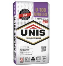 Клей для плитки UNIS UNIFLEX U-100, 25 кг