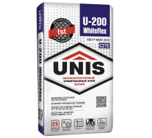 Клей для плитки UNIS WHITEFLEX U-200, 25 кг