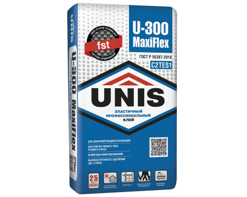 Клей для плитки UNIS MAXIFLEX U-300, 25 кг