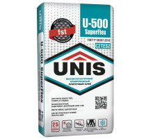 Клей для плитки UNIS SUPERFLEX U-500, 15 кг