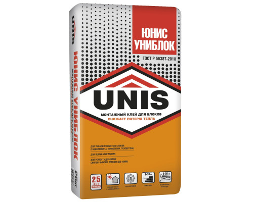 Клей для газобетонных блоков Unis Униблок, 25 кг